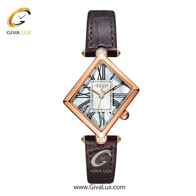 ساعت مچی اورجینال زنانه جولیوس طلایی | قهوه ای| نقره ای| کد رفرنس JA-1527C